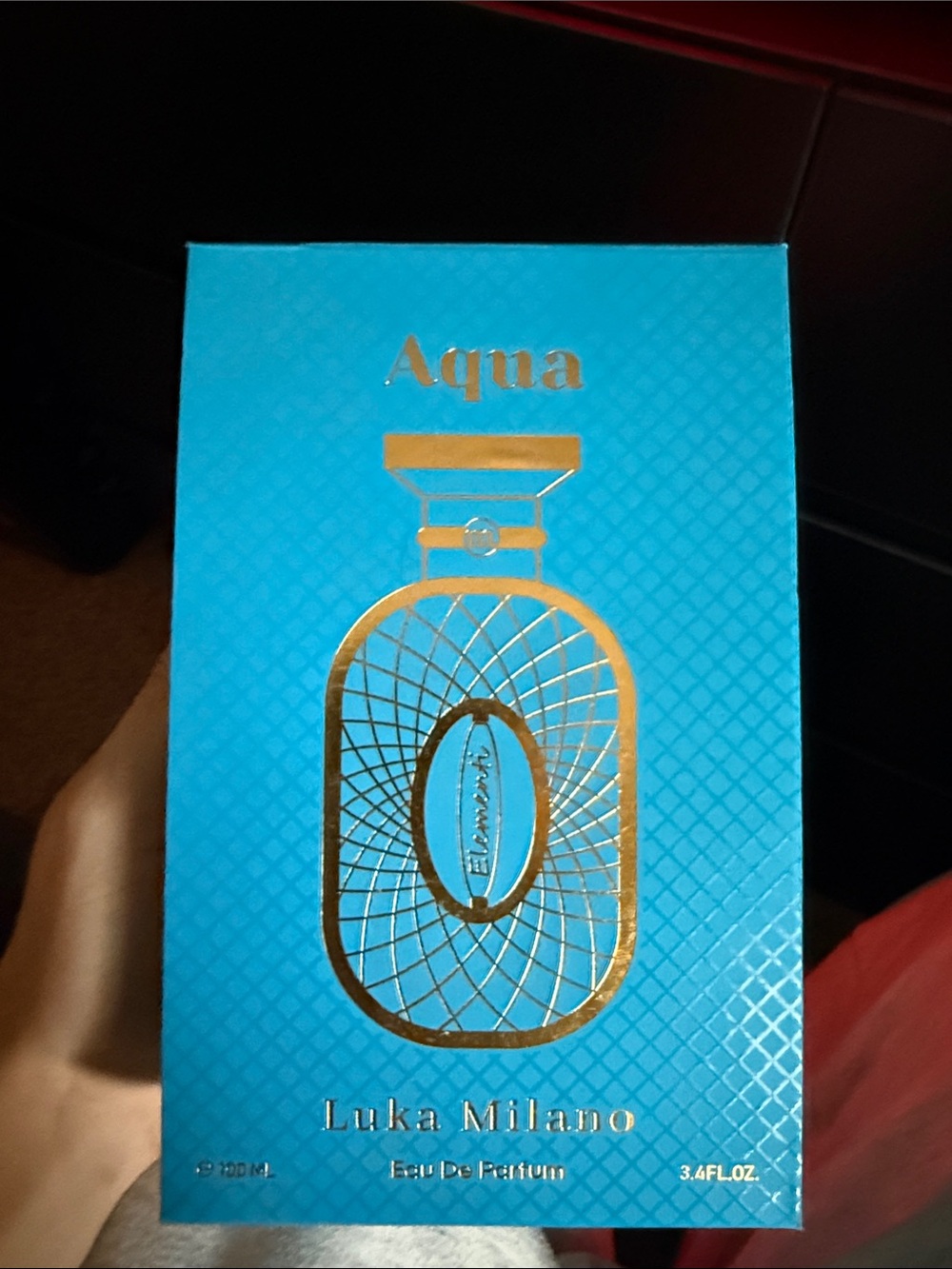 Milano Aqua Blue Decorative Box with Gold Accents